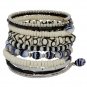 Black and White Bone and Bead Bracelet