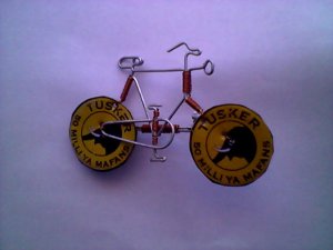 Bicycle Pin With Beer Caps