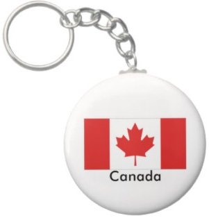 2.25 Inch Canada Flag Keychain