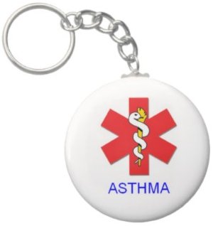 2.25 Inch *Alert* Asthma Medical Keychain