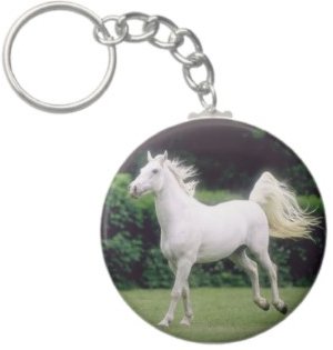 2.25 Inch Running Lipizzaner Stallion Horse Keychain