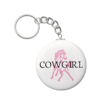 2.25 Inch Pink Cowgirl Bronco Horse Keychain