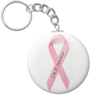 2.25 Inch I'm a Survivor Breast Cancer Keychain
