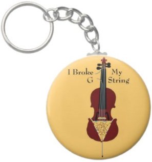 2.25 Inch I Broke My G String Cello Keychain