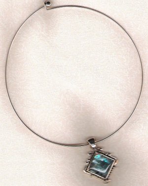 Choker Teal Pendant