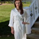 Women’s wedding, bridal, short white robe-Royal Festival- Silk Charmeuse