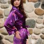 Silk Cotton blend, Women's Long Robe with Shawl Collar- Royal Treasure Size Extra Small (0-4)