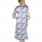 100% Silk, Women's Long Caftan/Gown/Slip with Mandarin Collar- Qinghua Caftan Size Small (6-8)