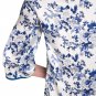 100% Silk, Women's Long Caftan/Gown/Slip with Mandarin Collar- Qinghua Caftan Size Small (6-8)