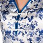 100% Silk, Women's Long Caftan/Gown/Slip with Mandarin Collar- Qinghua Caftan Size Small (6-8)