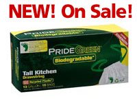 13-Gallon Drawstring PrideGreen&acirc;�&cent; Biodegradable Tall Kitchen Bags &acirc;�� 15-ct. Box