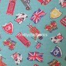 British Stamps Blue 1 M ~ Cath Kidston Cotton Duck Fabric