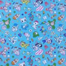 1 Yard Fun Food & Drinks Sky Blue colour (049) Polyester Canvas Fabric