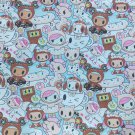 45" Last piece Donut & Tea Light Blue(055) Polyester Canvas Fabric