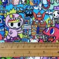 1 Yard Kanji City (025) Polyester Canvas Fabric BTY