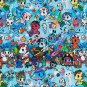 1 Yard Aqua Sea Punk World (037) Polyester Canvas Fabric