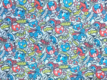 1 Yard Boom!Pow! Power! Super Sports World (051) Polyester Canvas Fabric