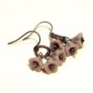 Parma Violet Hooped Antiqued Handmade Oxidized Silver Earrings