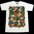 T-shirt  SP14 L Rubik World White Funky Punk Rock Shirt