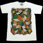 T-shirt  SP14 L Rubik World White Funky Punk Rock Shirt