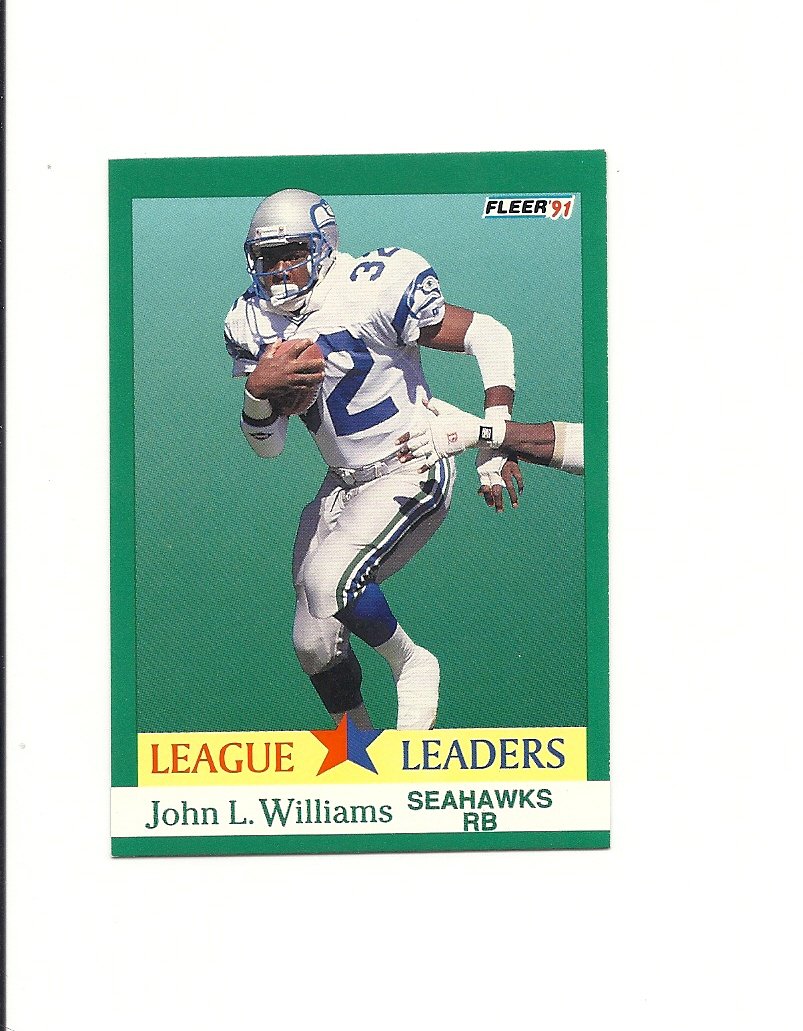 John L. Williams 1991 Fleer League Leaders Card #419 Seattle Seahawks