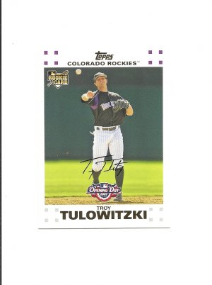 Troy Tulowitzki 2007 Topps Rookie Card