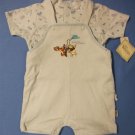 Sincerely Pooh Baby Blue Two Piece Romper - size 6-9m