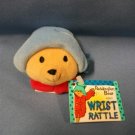 Paddington Bear Soft 2" Baby Plush Wrist Rattle Eden Toys 1997 Blue Hat