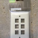 On Q Legrand 6 Port Wall Plate - Light Almond