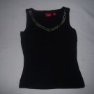 Latina Life Women's Black  & Silver Sleeveless Shirt Size XS