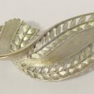 Vintage Retro Silvertoned Brooch Pin Ribbon Like Marked JJ