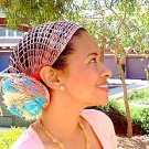 Natural Hair Accessories-Headband-HairWrap-Headwrap Coral Turquoise (OOAK). Styling Video Link Inc.