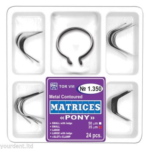 Dental Metal Contourde Matrices PONY  24 pcs + Slot Clamp Item 1350