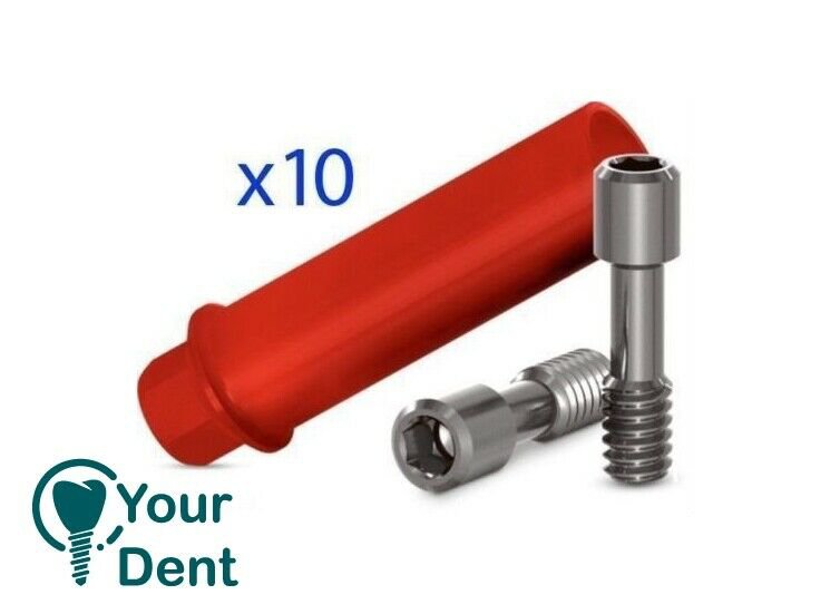 Dental 10 Hex Castable Abutments+Screw For Internal Hex System - Free Shipping