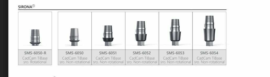 Dental TiBase CAD/CAM Interface Abutment Internal Hex Fit Sirona 0-4mm Height