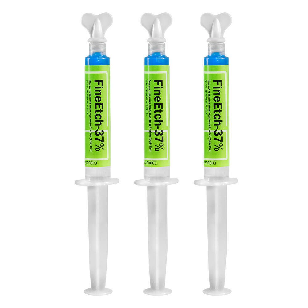 Dental FineEtch 37% Phosphoric Acid Semi Gel Type 5ml X 3 Syringes by Spident