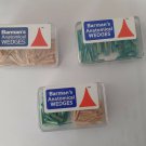 Dental TWO Packs Of Anatomical Wood Wedges Colored 200Pcs By Barman