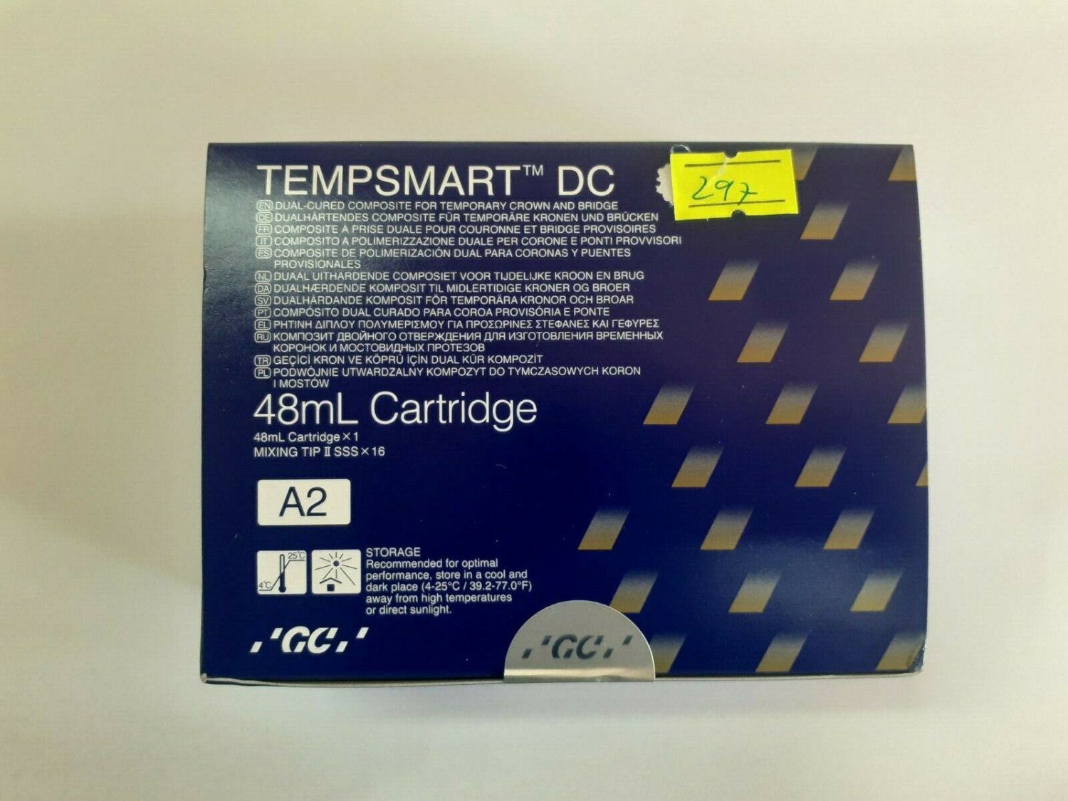 Dental TEMPSMART DC Dual Cure Temporary Crow &Bridge Material Shade A2 48ml Cart