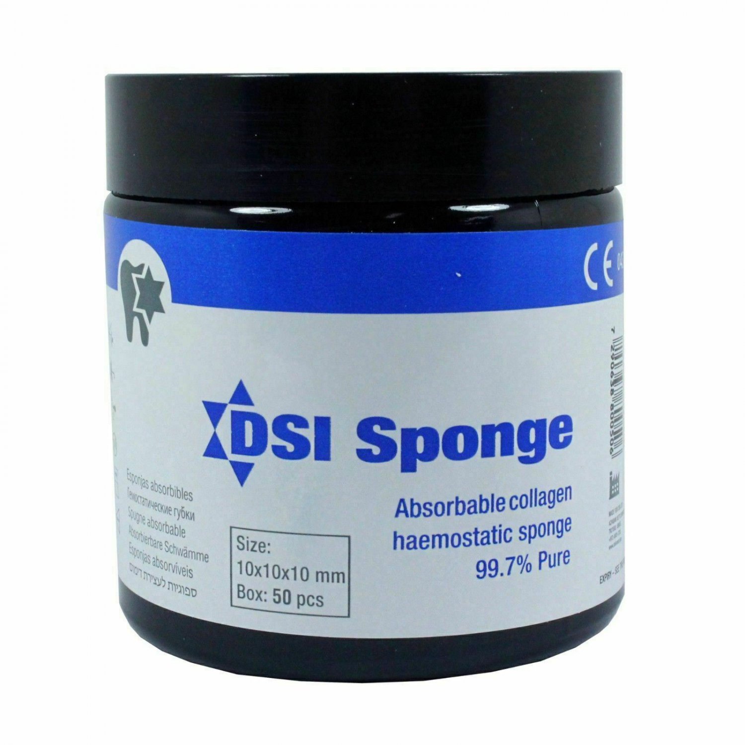 Dental TWO DSI Absorbable Hemostatic Gelatin Sponges 50 per jar. (Non-sterile.