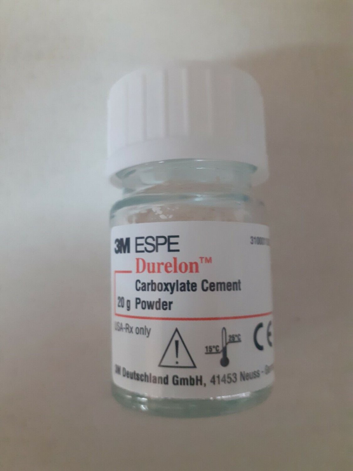 Dental Durelon Ploy Carboxylate Luting 20gm Powder Bottle Cement