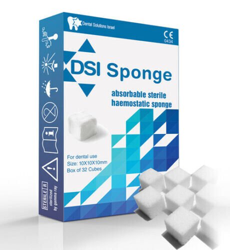 Dental Sponge Absorbable Sterile Collagen Hemostatic 10*10*10  32 pcs By DSI
