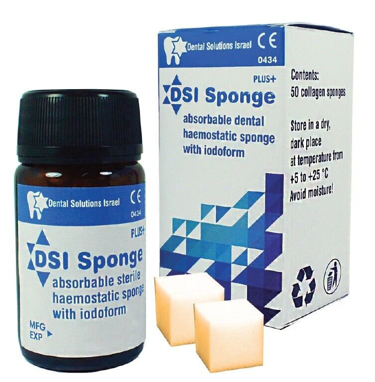 Dental Sponge Plus+ Non Sterile Rectangular Sponges In Jar 50Pcs Each By DSI