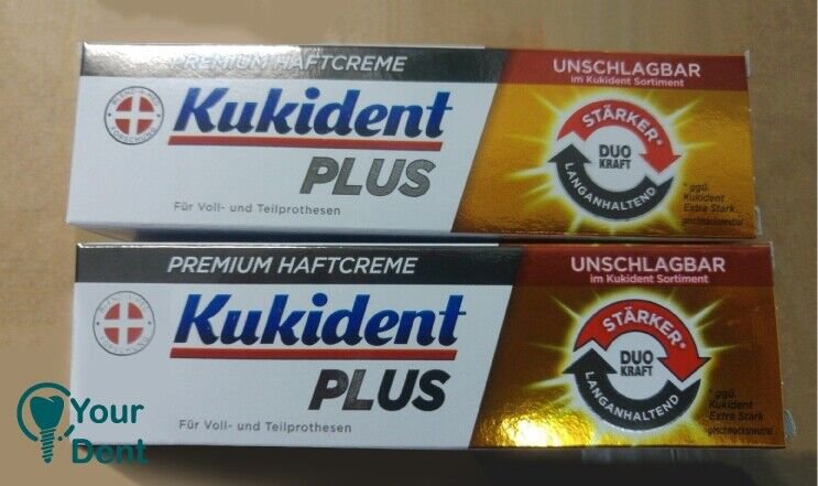 Dental Kukident Plus Extra Strong Denture Adhesive Cream 2Packs