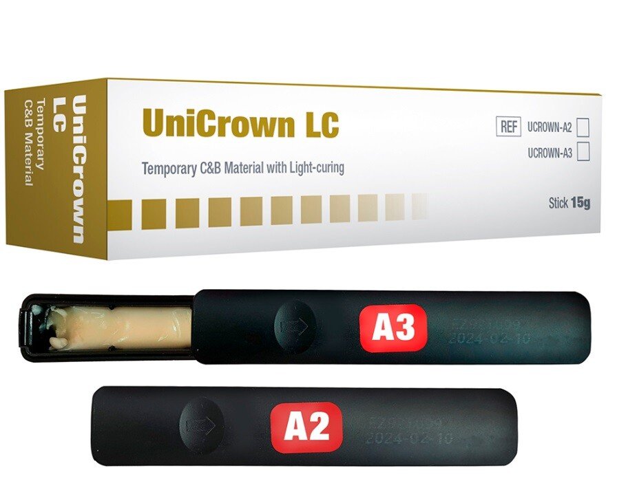 Dental Unicrown LC Temporary C&B Materials Shade A2/A3 15gr By DSI