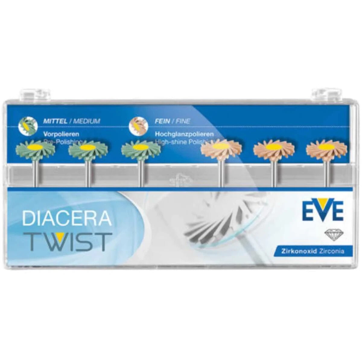 Dental EVE Diacomp Plus Twist RA 342 Composite Polishing Diamond System 14mm