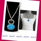 Turquoise Bead Medium Long 54cm Necklace (zz.11)
