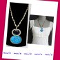 Turquoise Bead Medium Long 54cm Necklace (zz.11)
