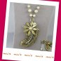 Classic Feather Pendant Faux Pearl 61cm Long Necklace (zz.18)