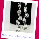 Rhodium Plating Sparkling Always Match 7.5cm Drop Earrings (ref zz.104)