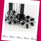 Gorgeous Black Color Snowflakes Rhinestone 2.7cm Stud Earrings (zz.111)